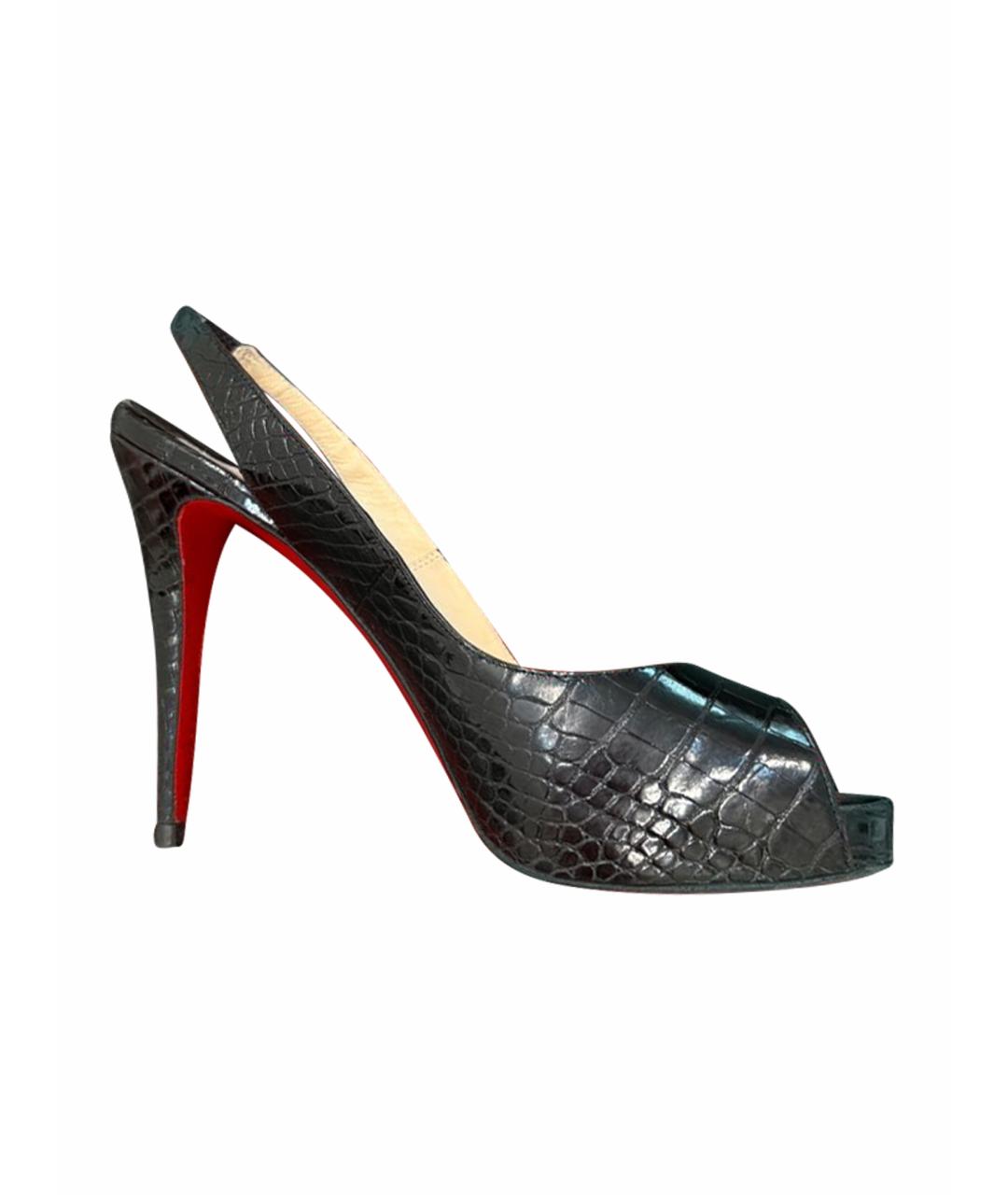 CHRISTIAN LOUBOUTIN Черные туфли из экзотической кожи, фото 1