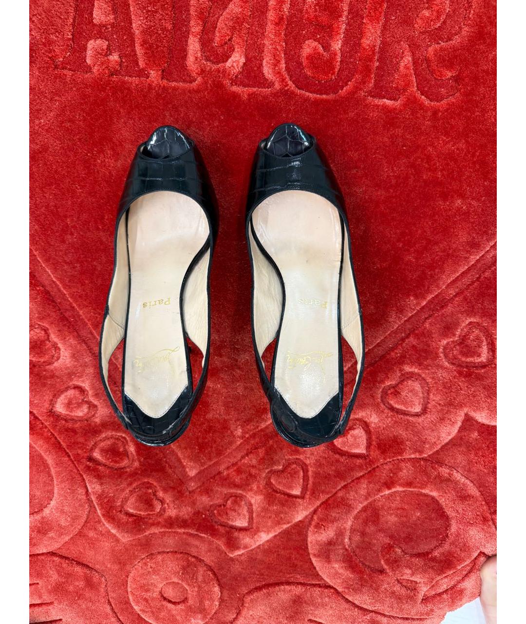 CHRISTIAN LOUBOUTIN Черные туфли из экзотической кожи, фото 3