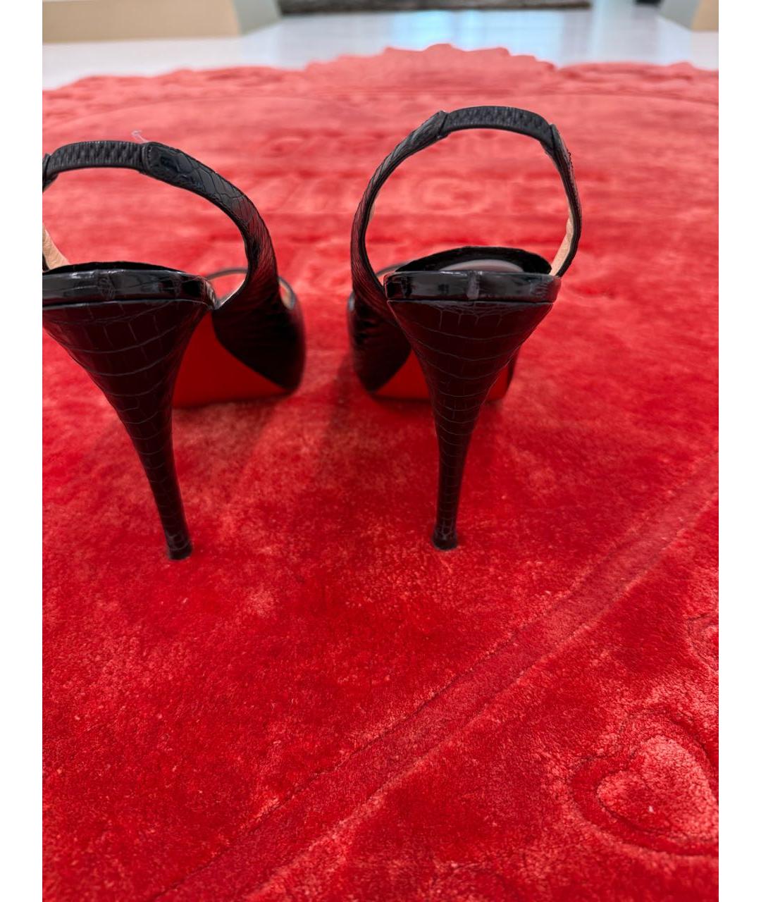 CHRISTIAN LOUBOUTIN Черные туфли из экзотической кожи, фото 4