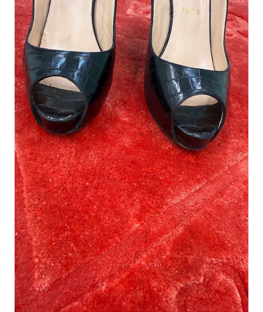 CHRISTIAN LOUBOUTIN Черные туфли из экзотической кожи, фото 5