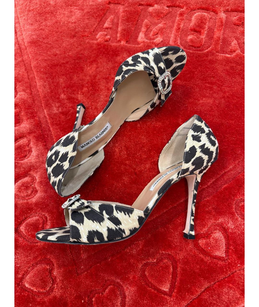 MANOLO BLAHNIK Мульти текстильные босоножки, фото 6