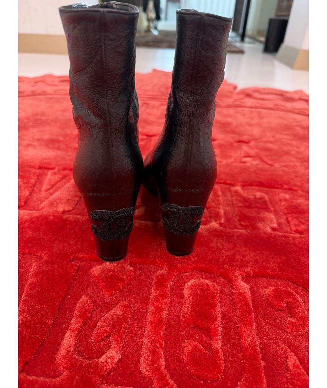 CHANEL Черные кожаные ботинки, фото 4