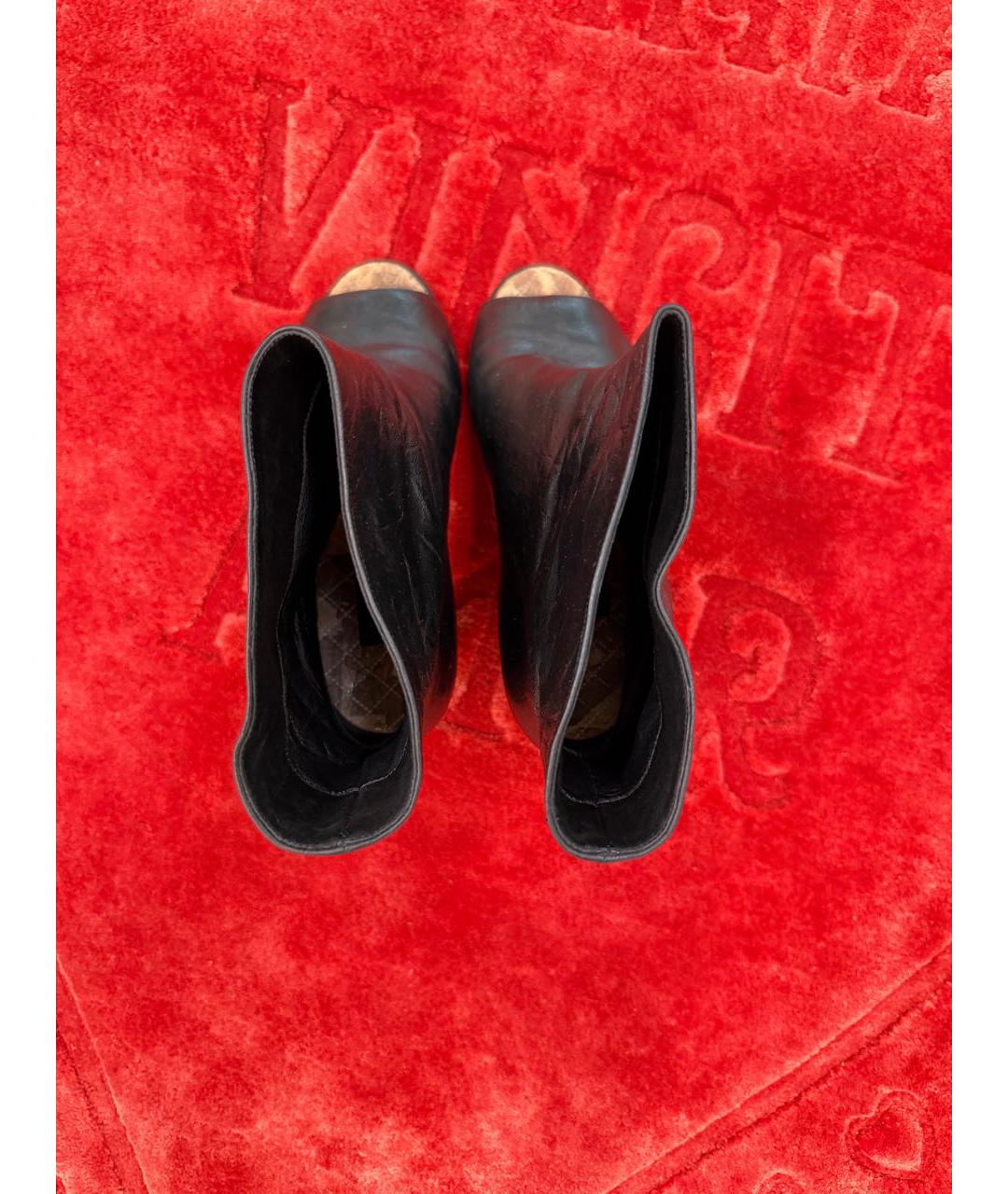 CHANEL Черные кожаные ботинки, фото 3