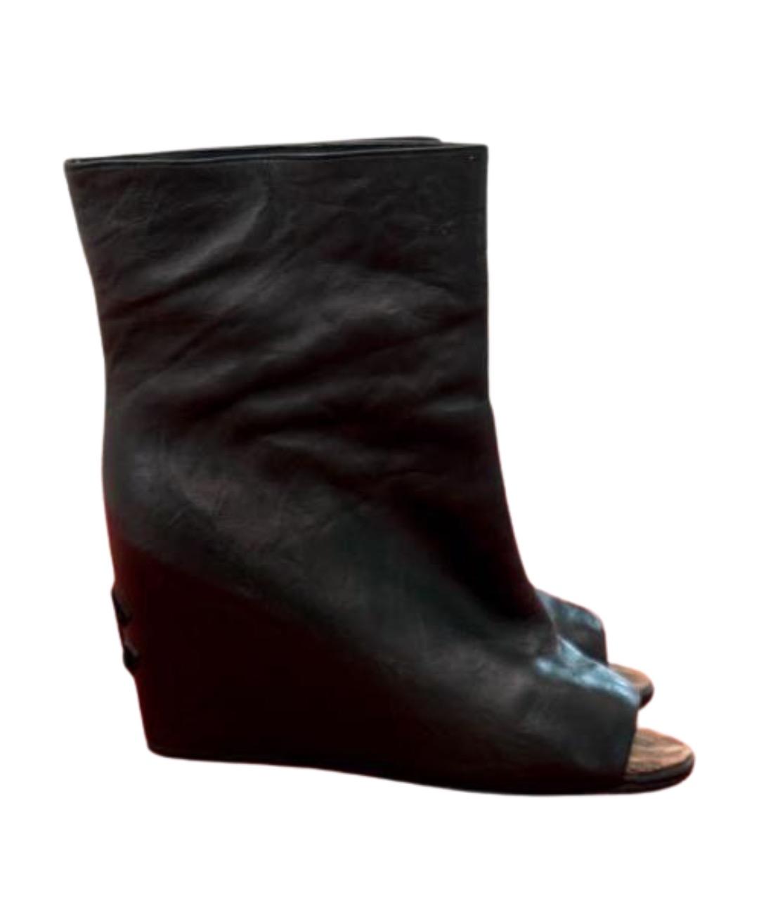 CHANEL Черные кожаные ботинки, фото 1