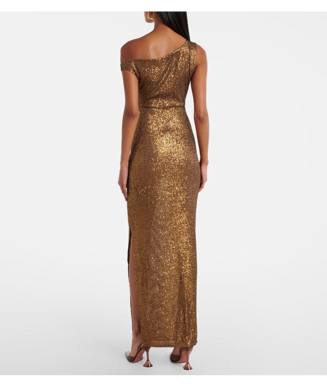 NORMA KAMALI Золотое полиэстеровое коктейльное платье, фото 3