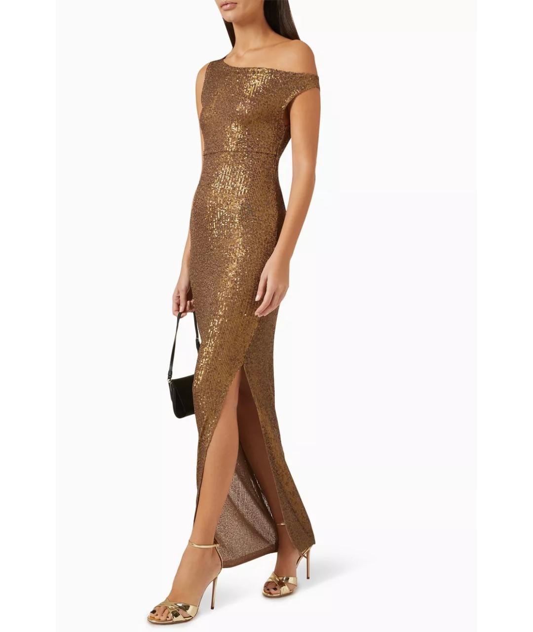 NORMA KAMALI Золотое полиэстеровое коктейльное платье, фото 5