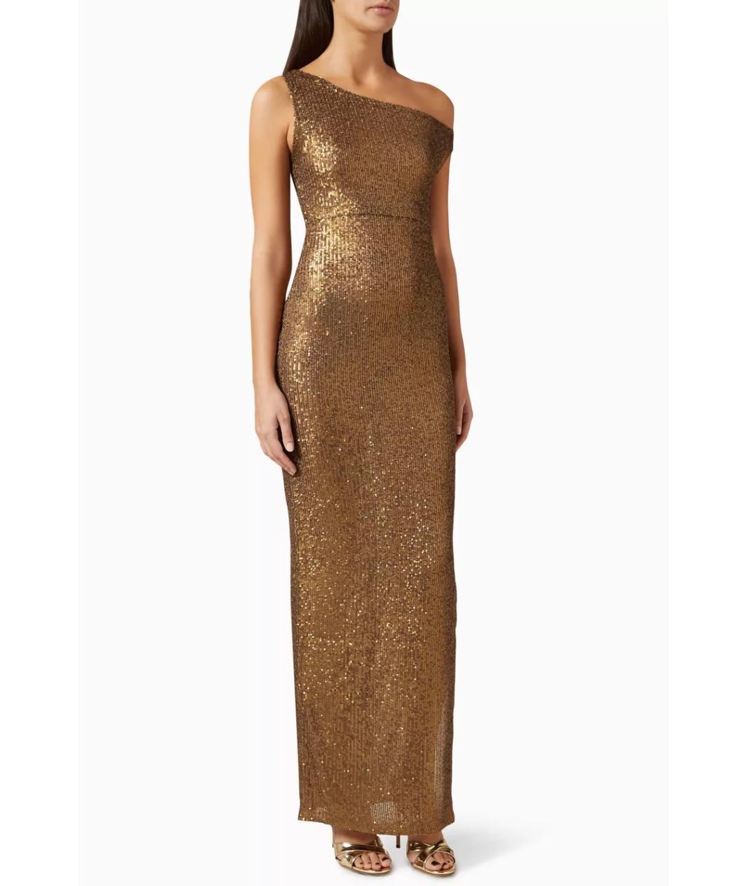 NORMA KAMALI Золотое полиэстеровое коктейльное платье, фото 6