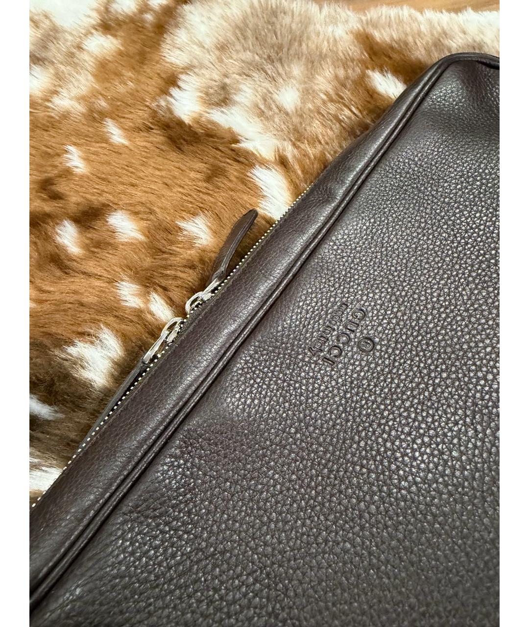 GUCCI Коричневая кожаная папка для документов, фото 5