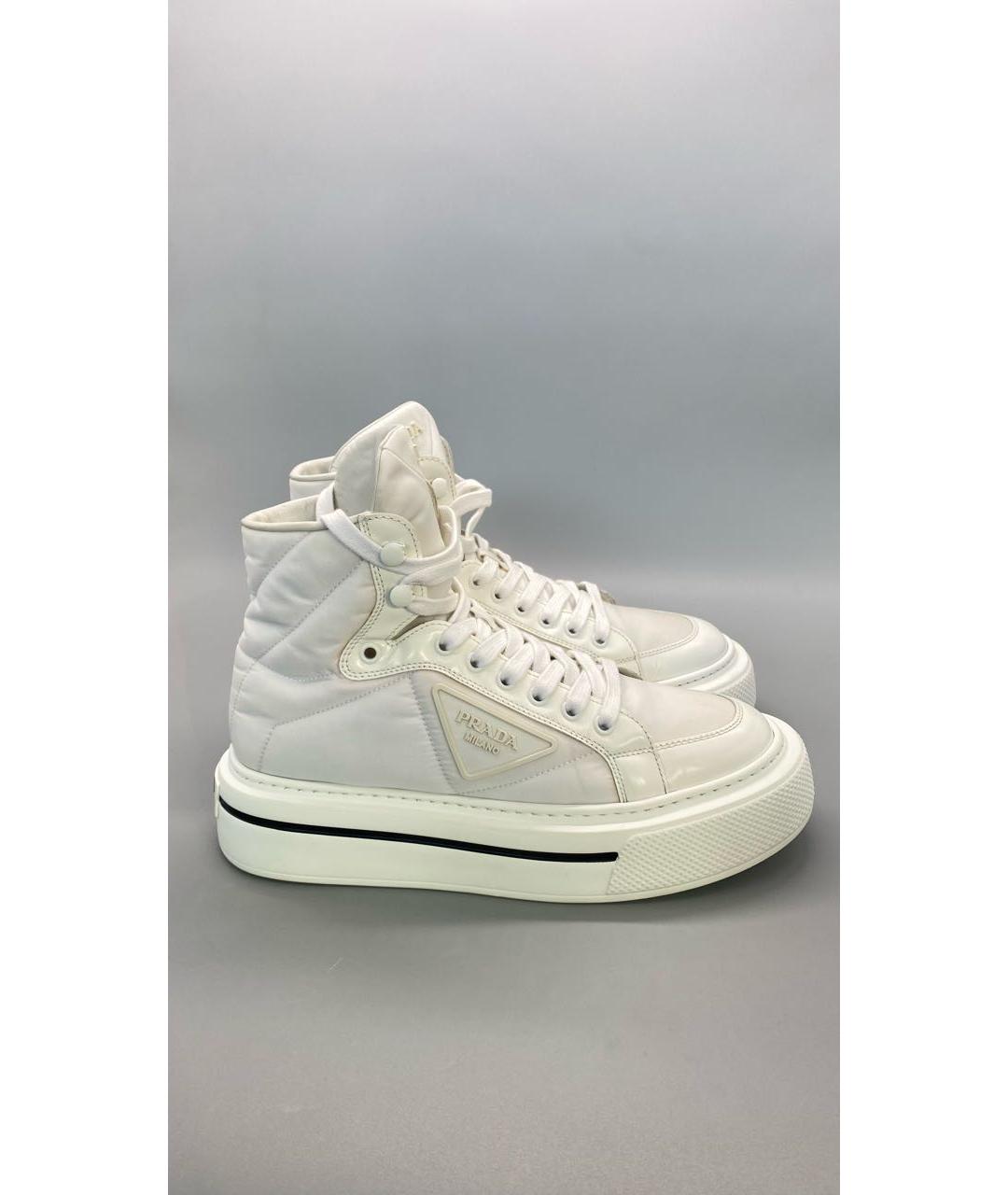 PRADA Белые текстильные кеды, фото 8