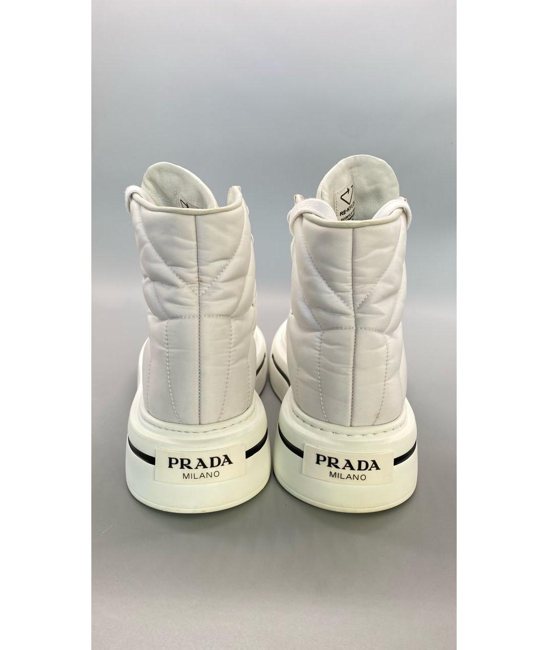 PRADA Белые текстильные кеды, фото 6