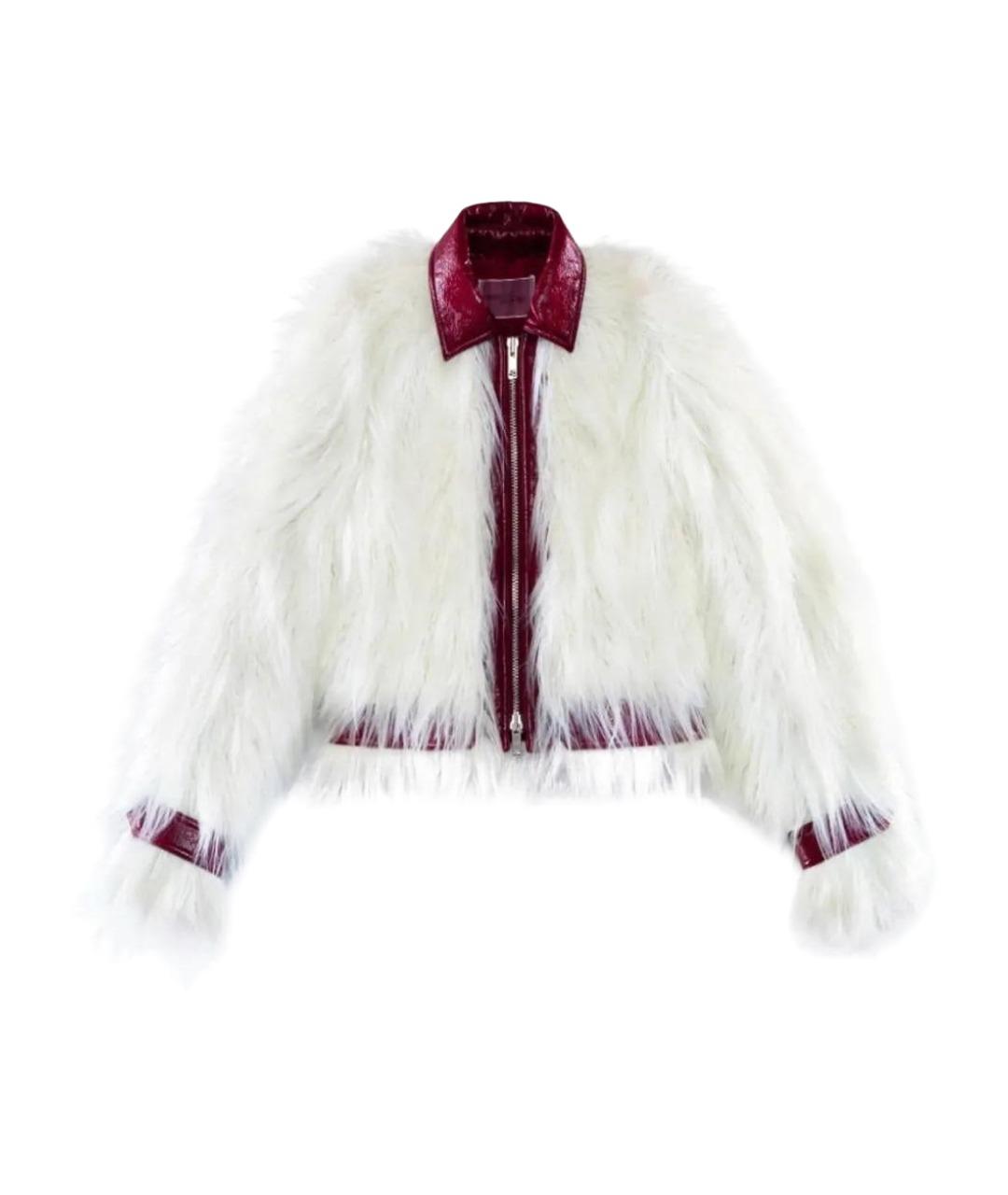 GIAMBATTISTA VALLI Бордовая синтетическая шуба, фото 1