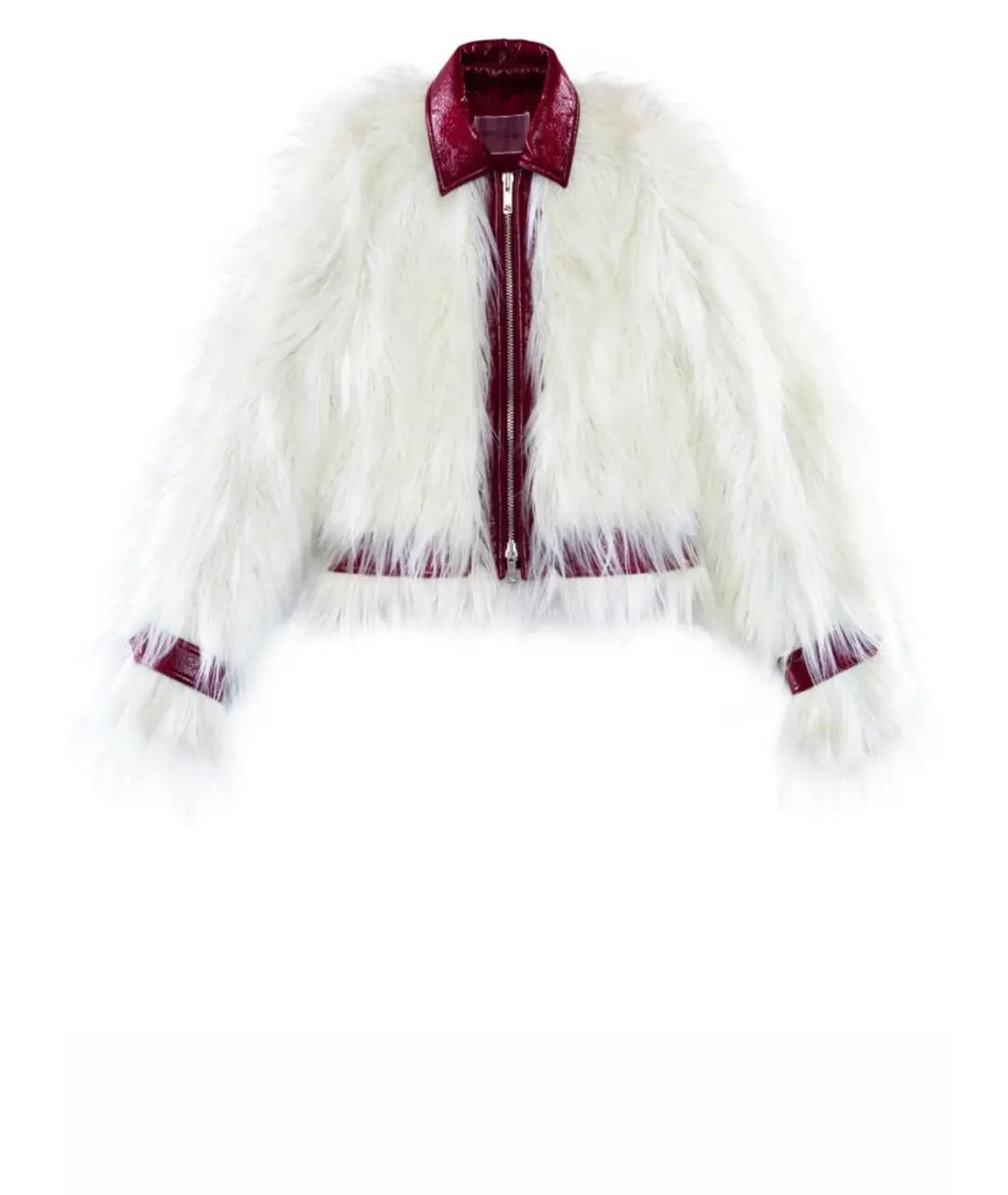 GIAMBATTISTA VALLI Бордовая синтетическая шуба, фото 5