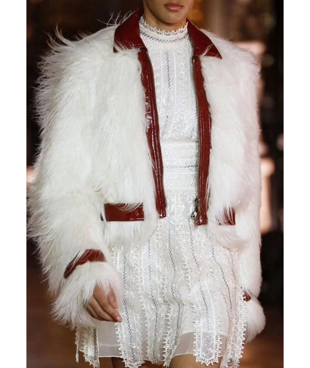 GIAMBATTISTA VALLI Бордовая синтетическая шуба, фото 4