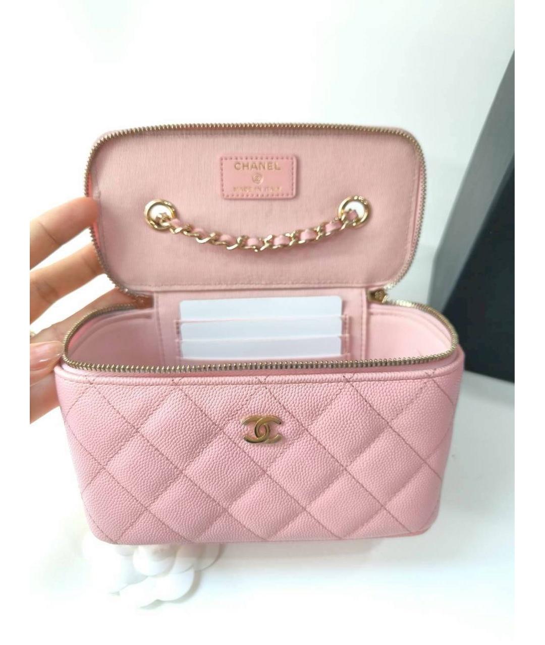 CHANEL Розовая кожаная сумка через плечо, фото 6