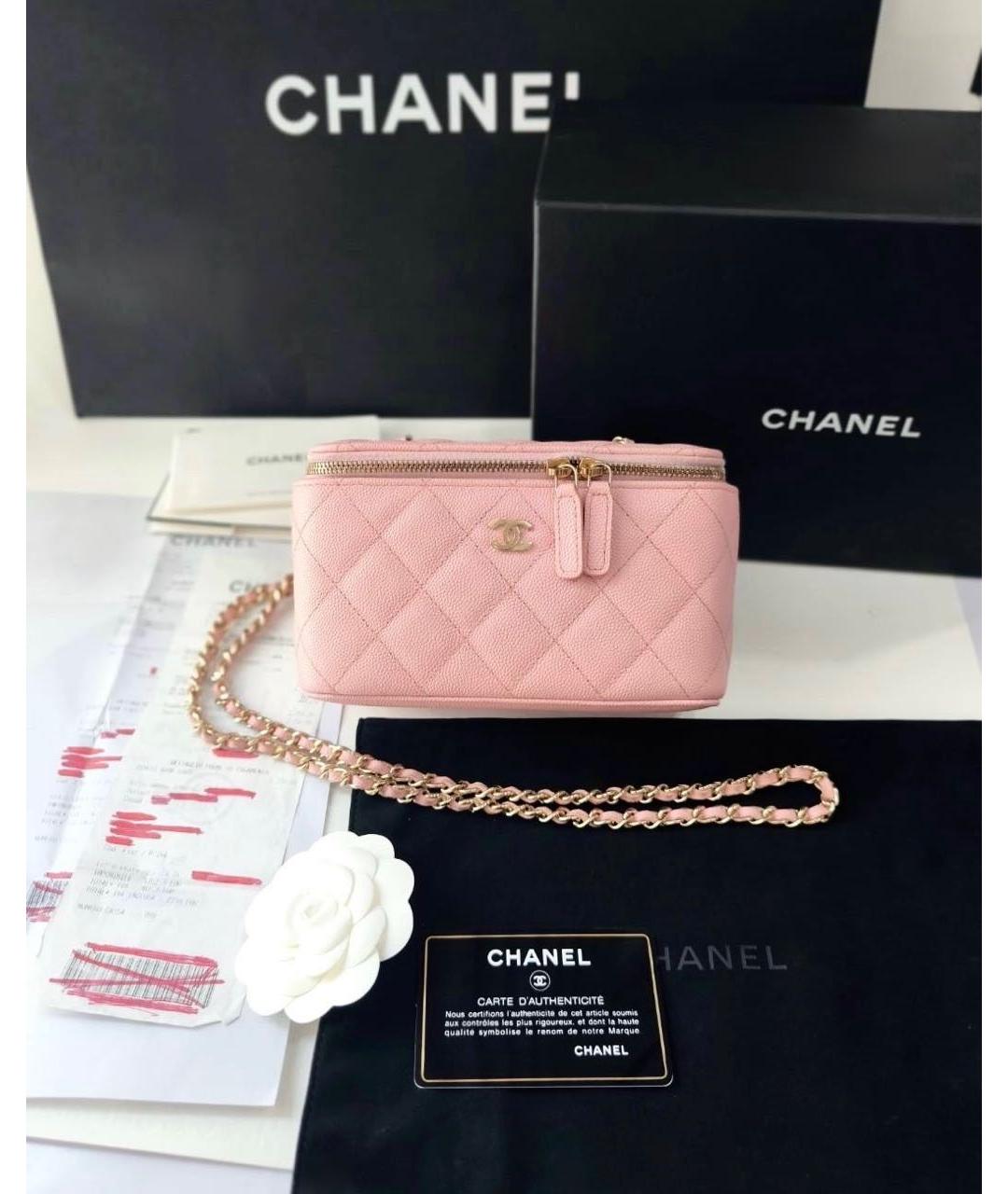CHANEL Розовая кожаная сумка через плечо, фото 2