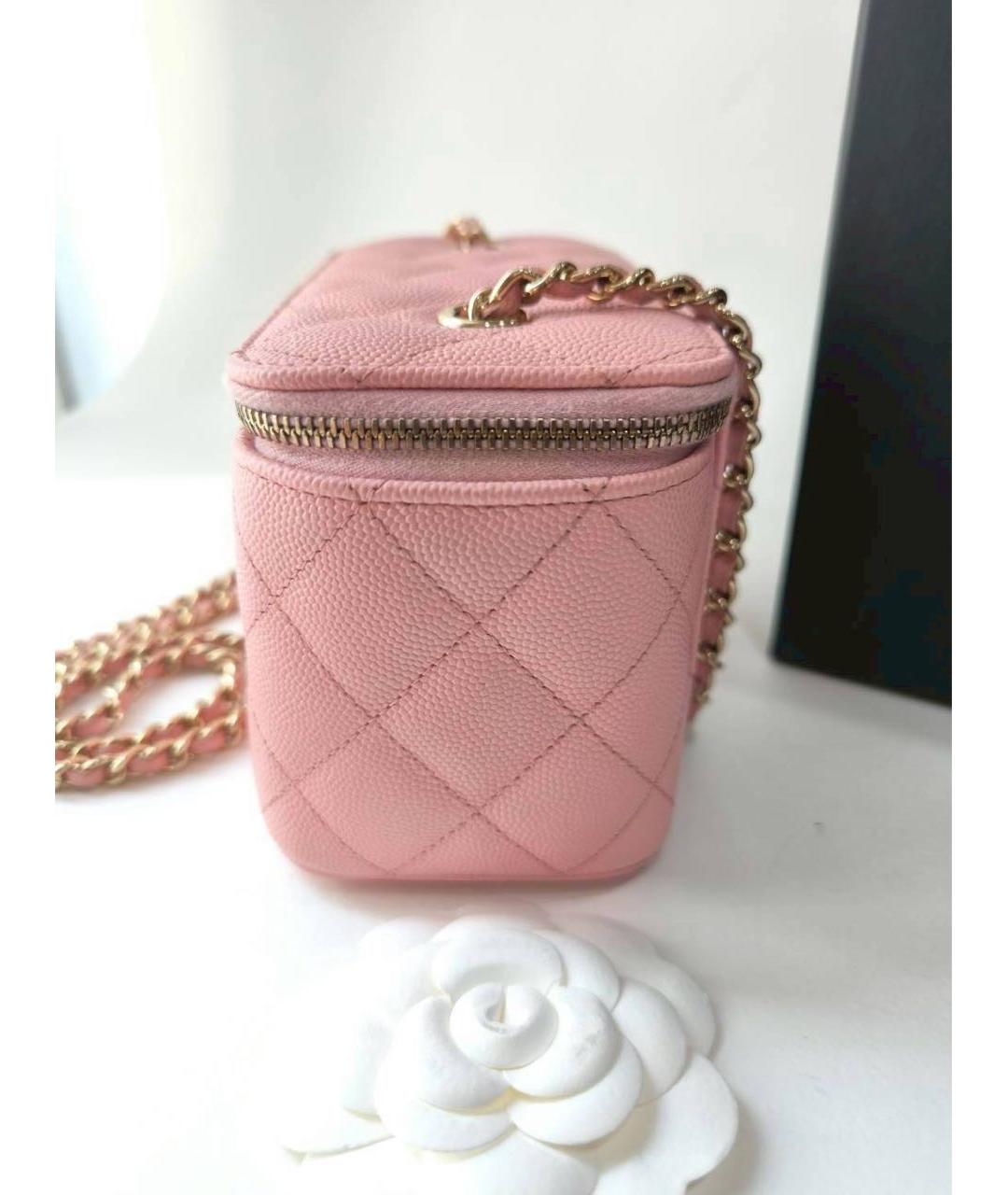 CHANEL Розовая кожаная сумка через плечо, фото 5