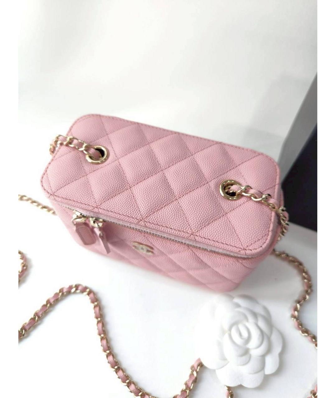 CHANEL Розовая кожаная сумка через плечо, фото 4