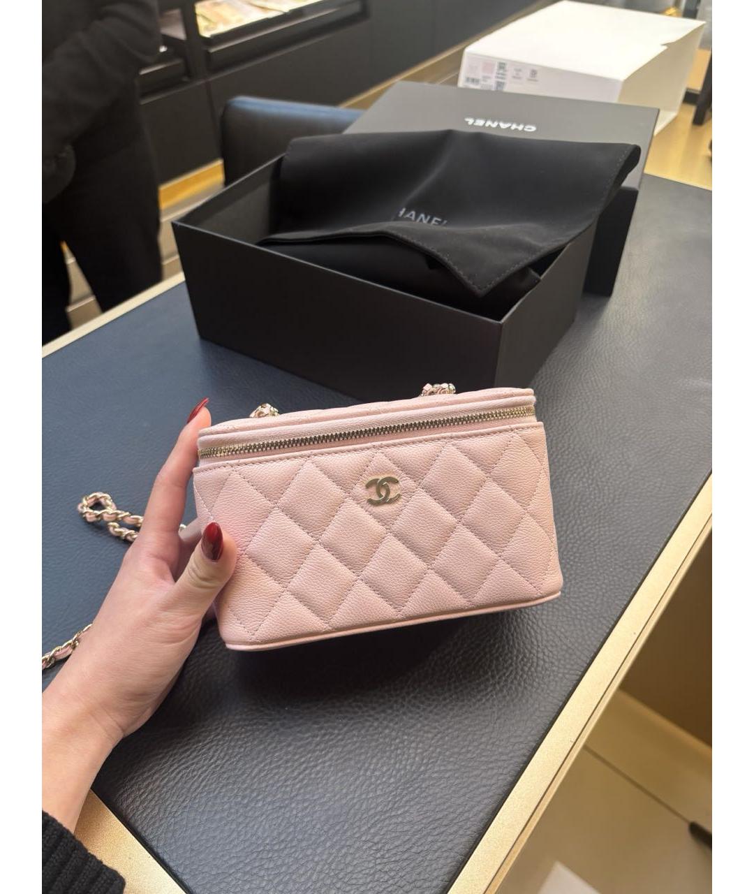 CHANEL Розовая кожаная сумка через плечо, фото 7