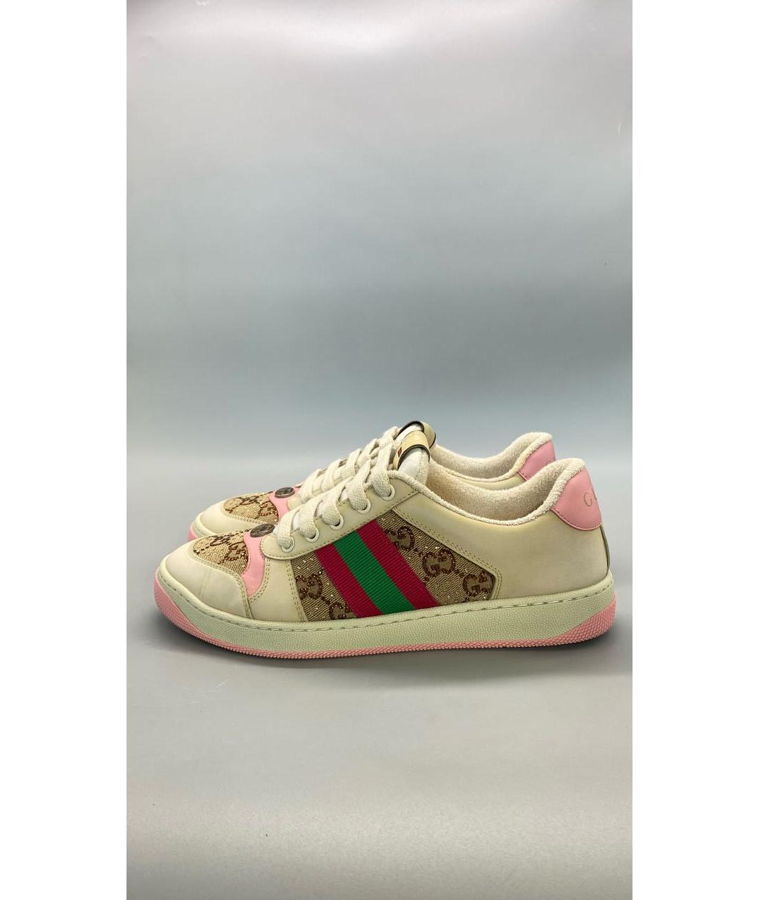 GUCCI Бежевые кеды, фото 7