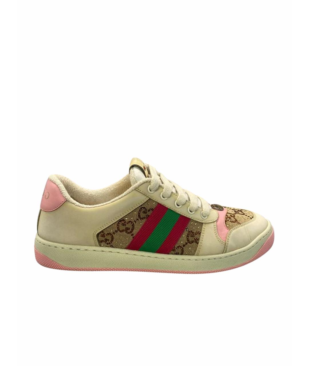 GUCCI Бежевые кеды, фото 1