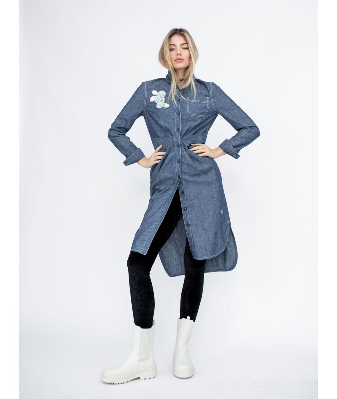 CHRISTIAN DIOR Синее деним повседневное платье, фото 3