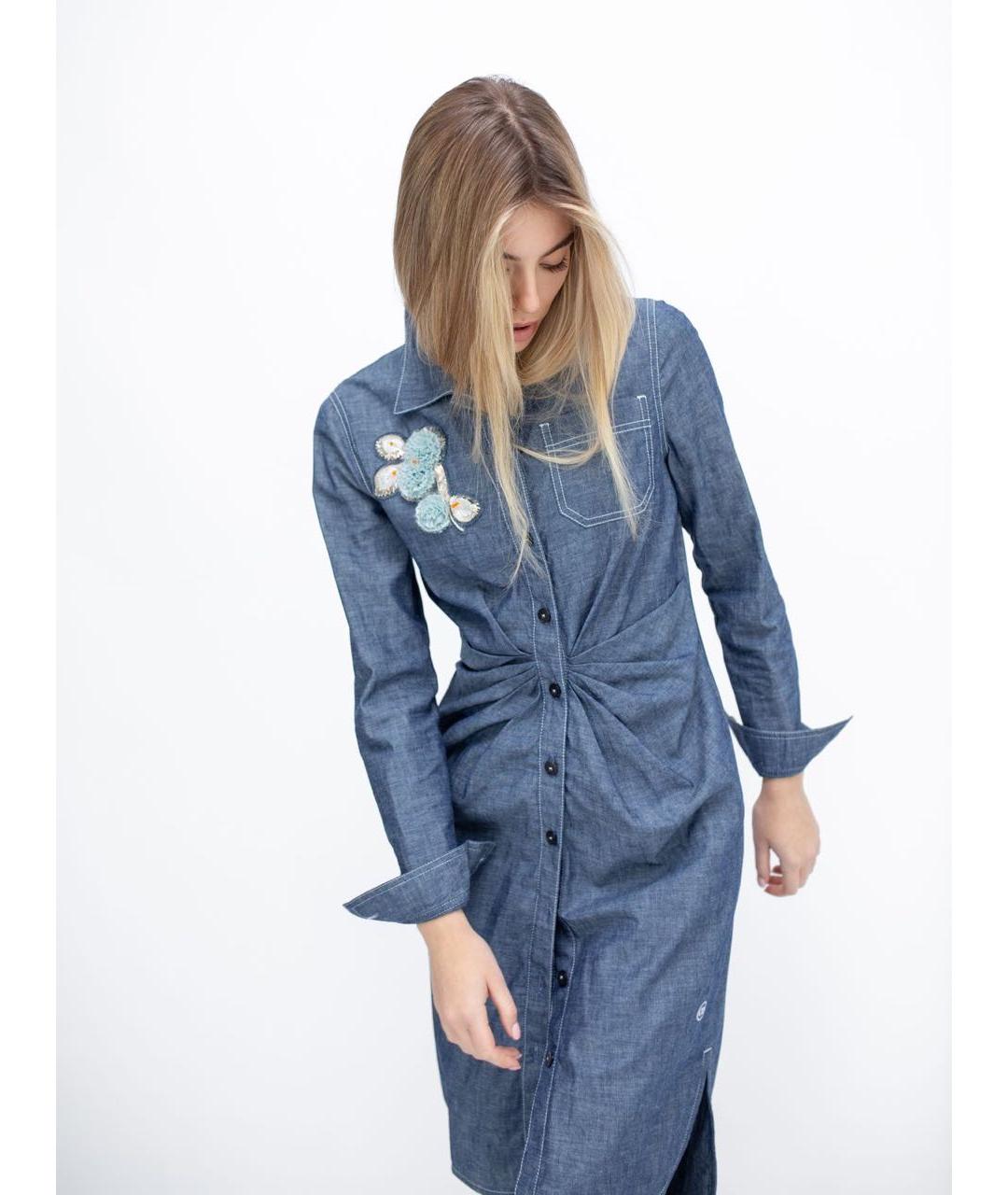 CHRISTIAN DIOR Синее деним повседневное платье, фото 5