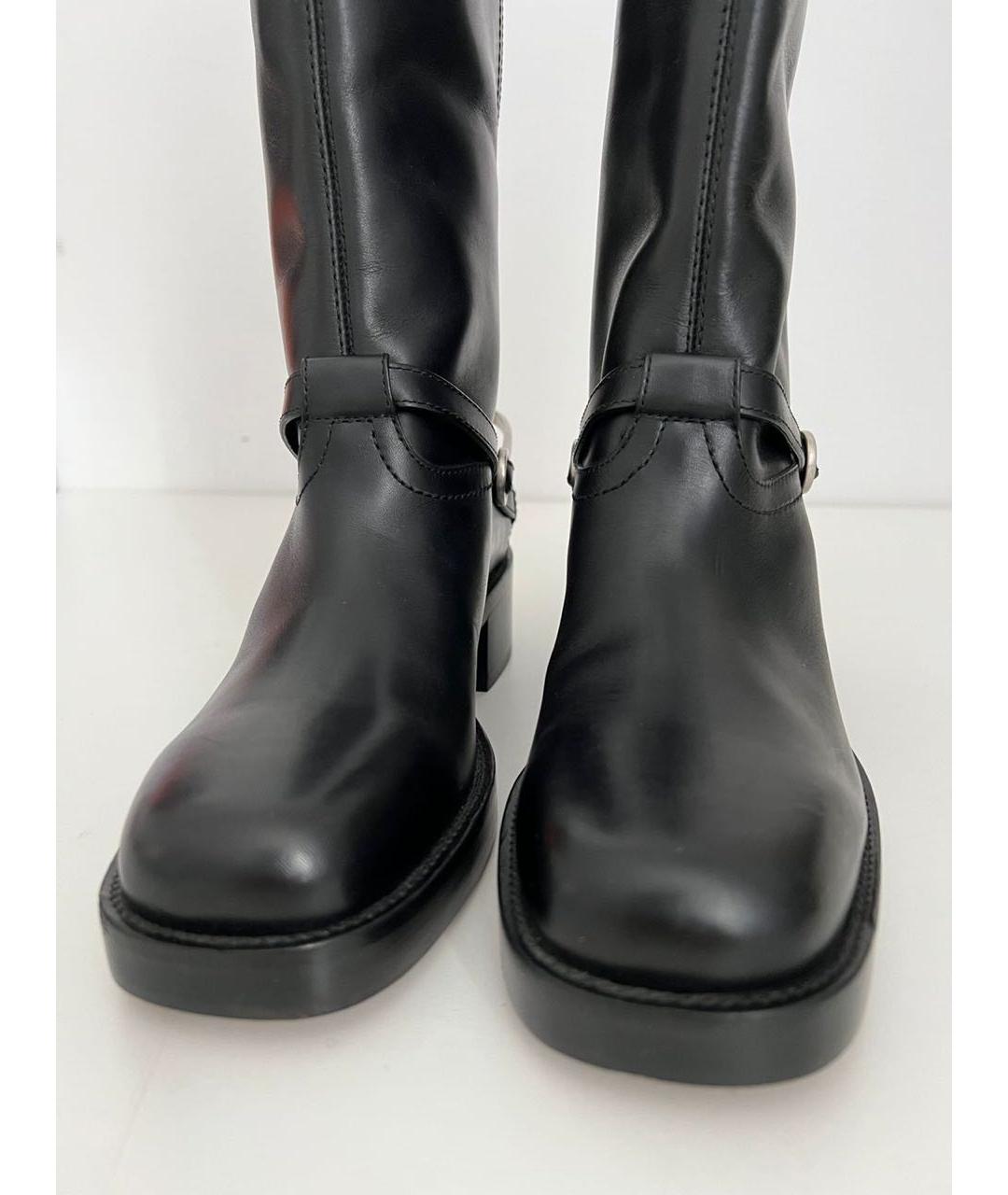 CHRISTIAN DIOR Черные кожаные сапоги, фото 6
