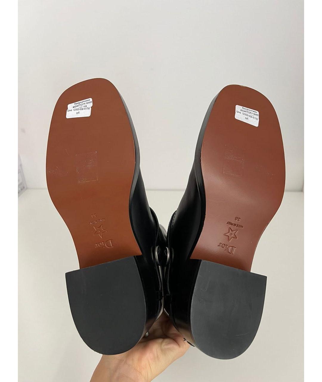 CHRISTIAN DIOR Черные кожаные сапоги, фото 4