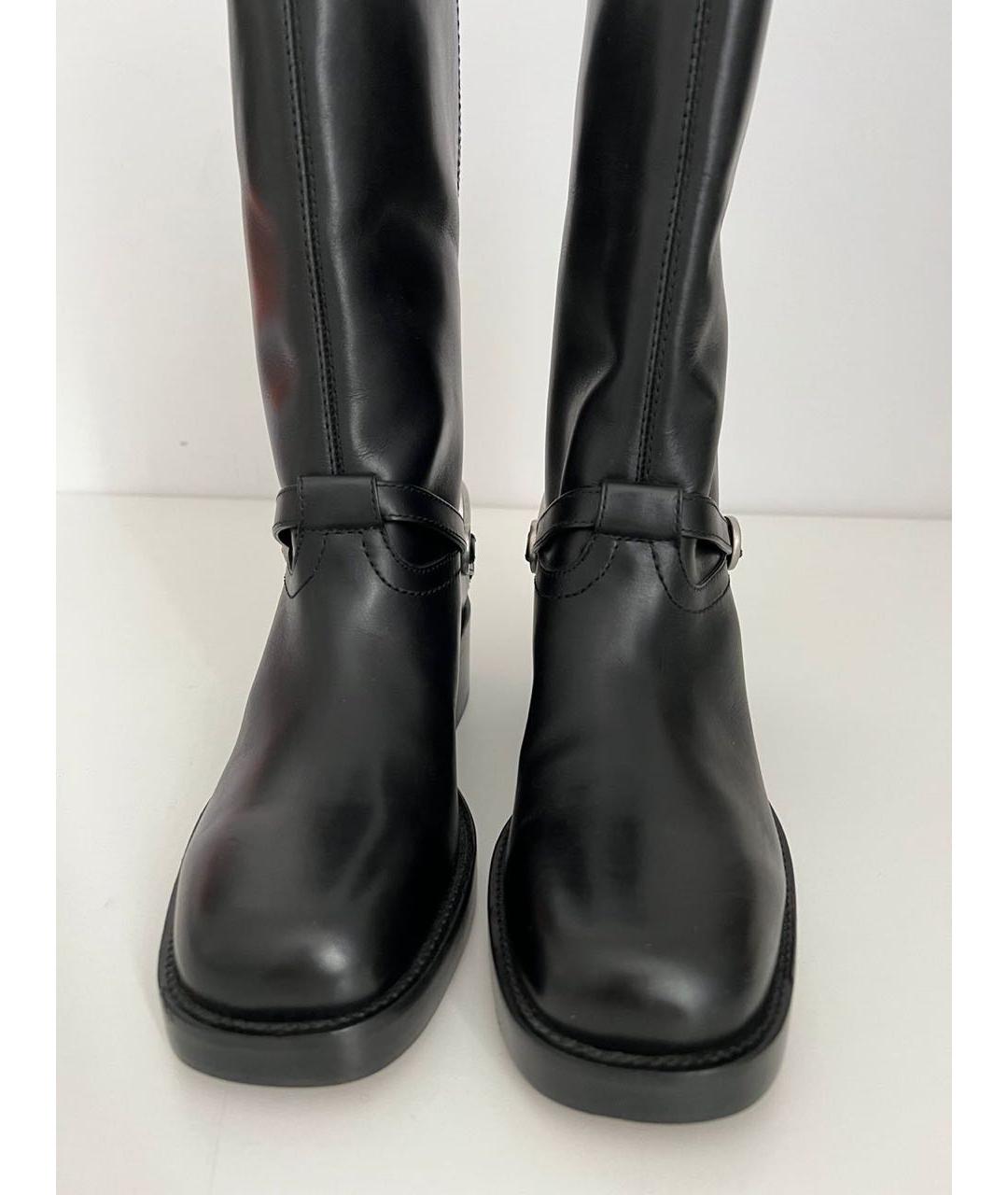 CHRISTIAN DIOR Черные кожаные сапоги, фото 7