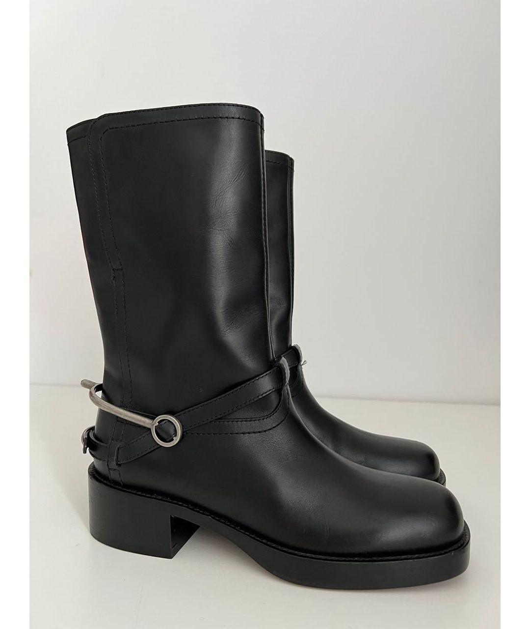 CHRISTIAN DIOR Черные кожаные сапоги, фото 8