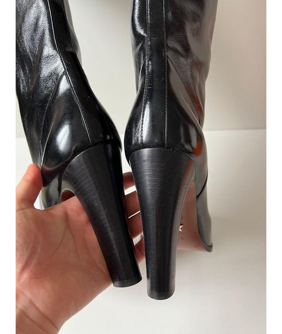 CHRISTIAN DIOR Черные сапоги из лакированной кожи, фото 2