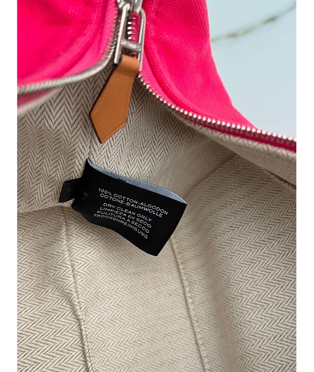 HERMES Красная тканевая сумка с короткими ручками, фото 9