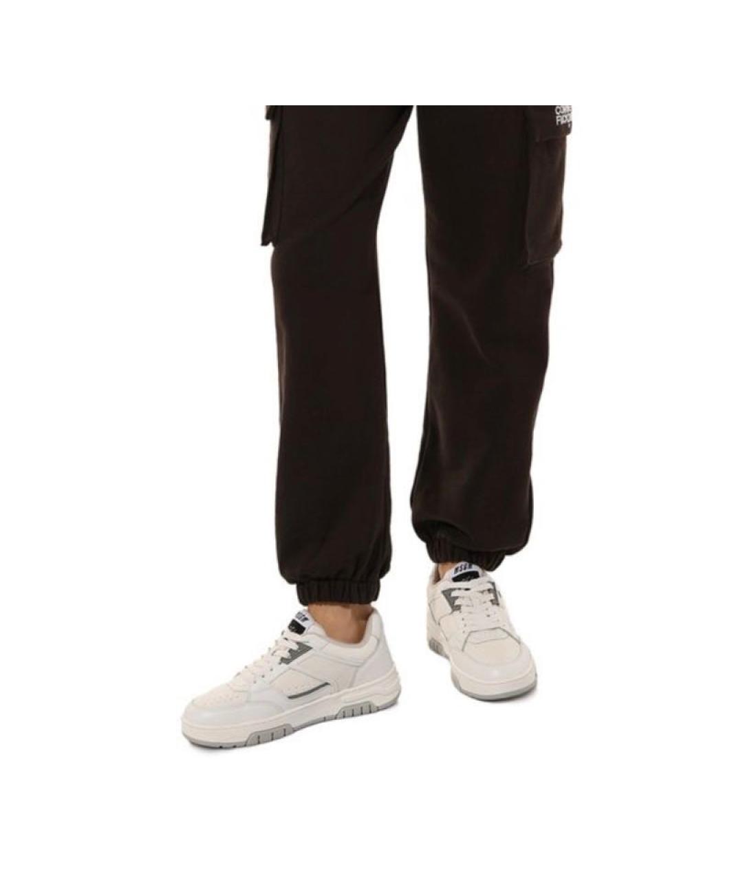 MSGM Белые кожаные низкие кроссовки / кеды, фото 6