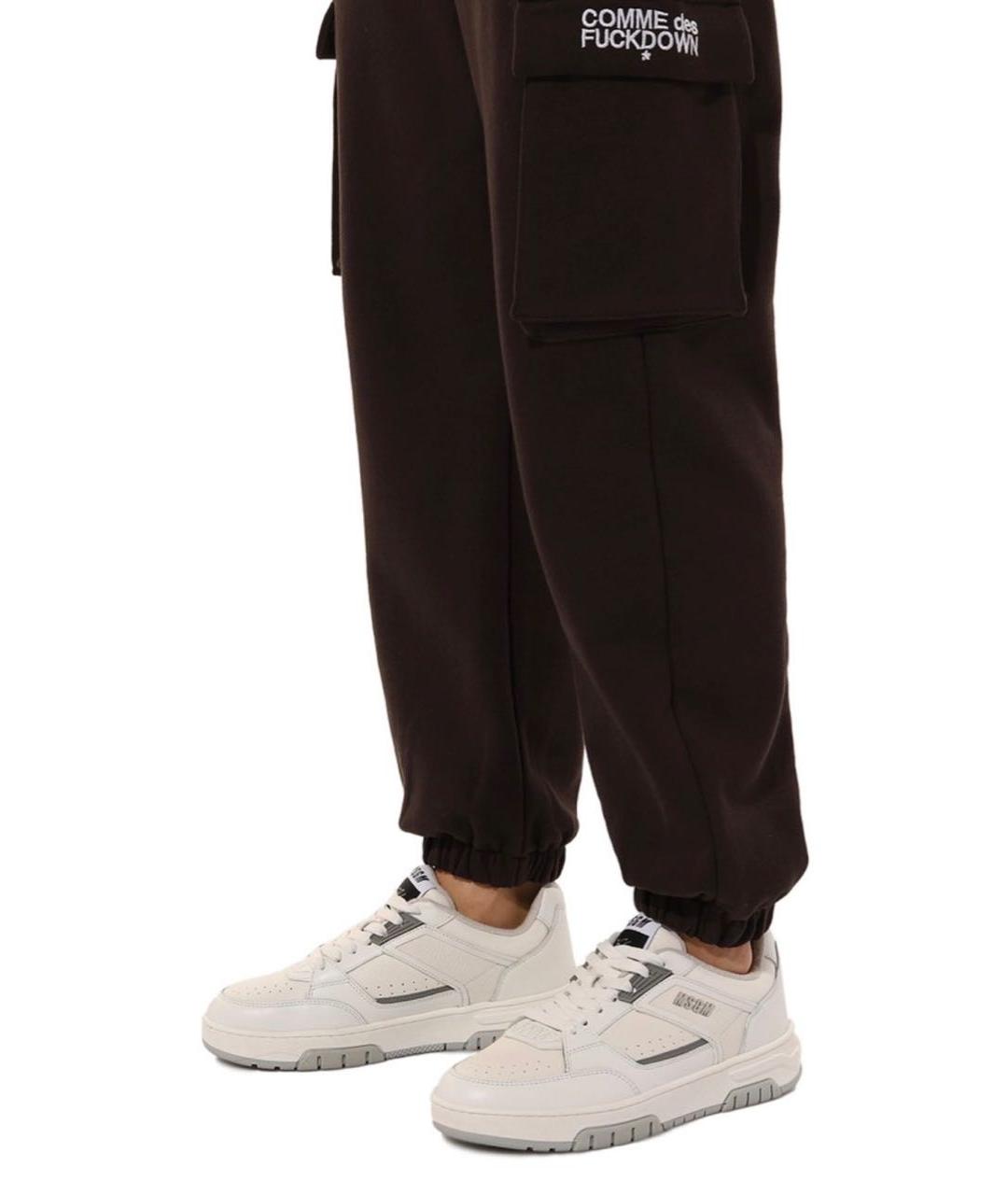 MSGM Белые кожаные низкие кроссовки / кеды, фото 7