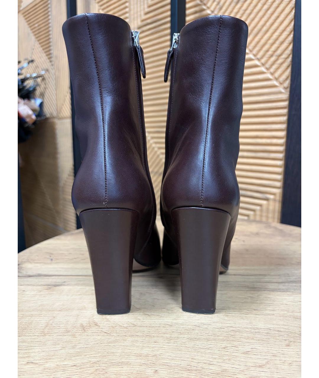 PARIS TEXAS Коричневые кожаные ботильоны, фото 4