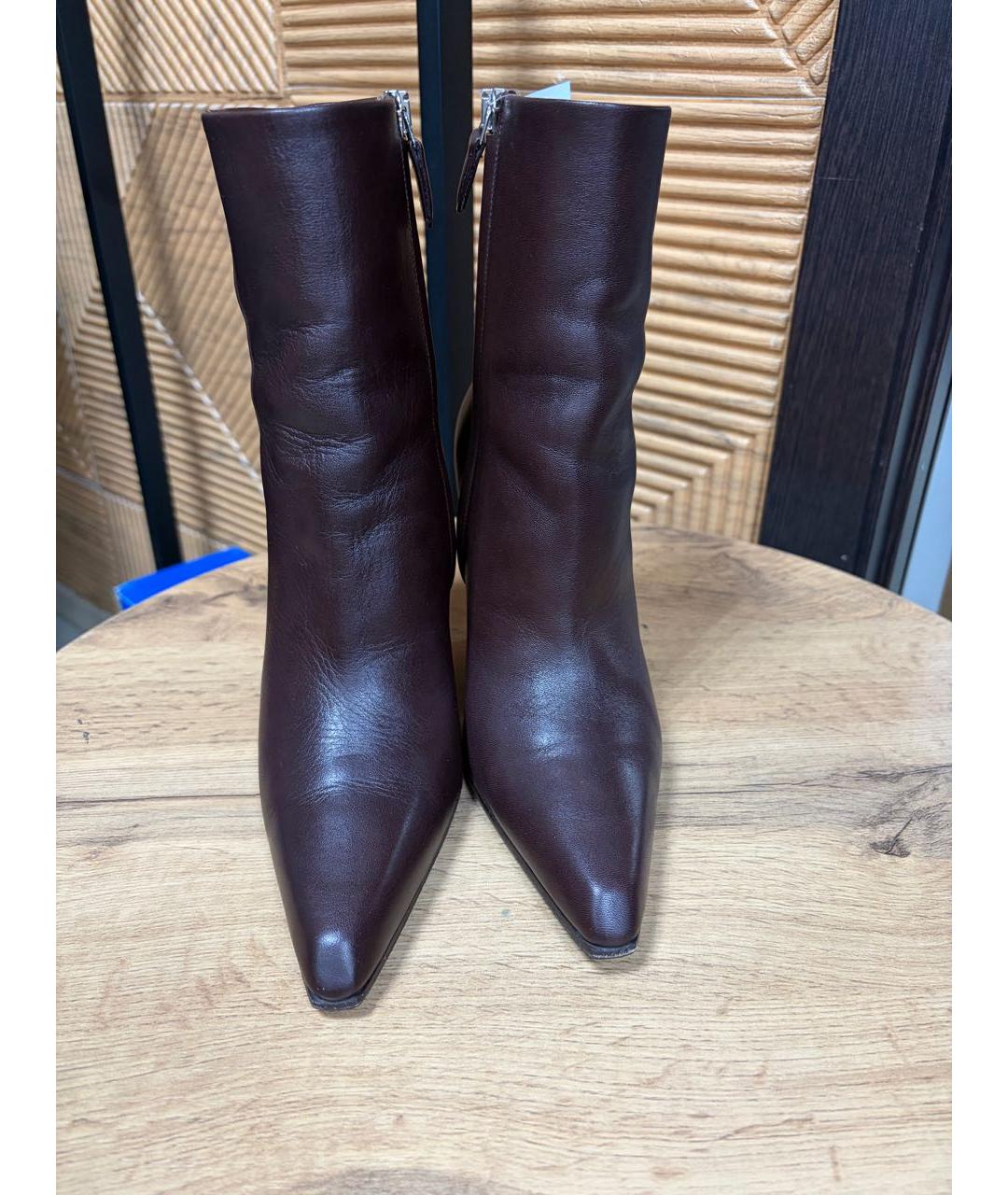 PARIS TEXAS Коричневые кожаные ботильоны, фото 2
