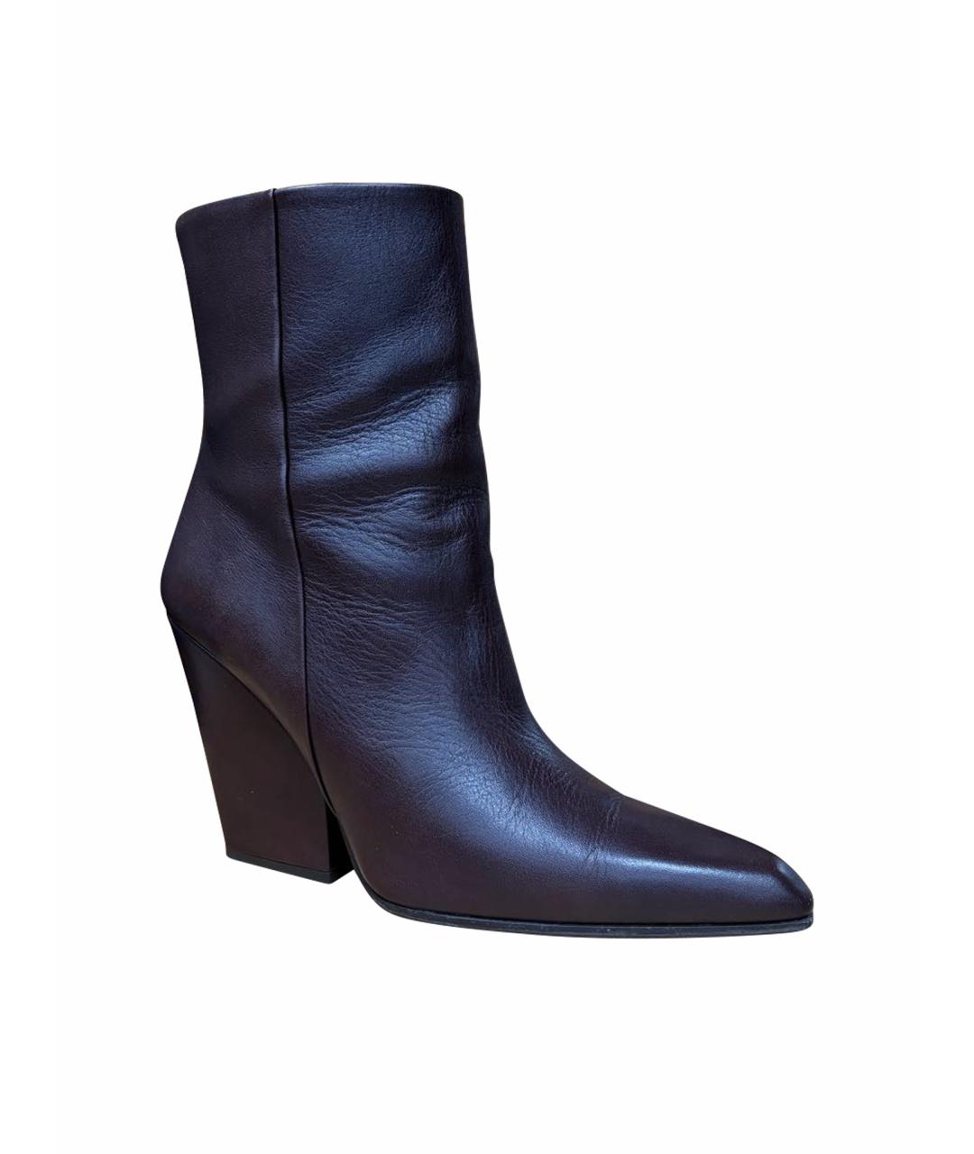 PARIS TEXAS Коричневые кожаные ботильоны, фото 6