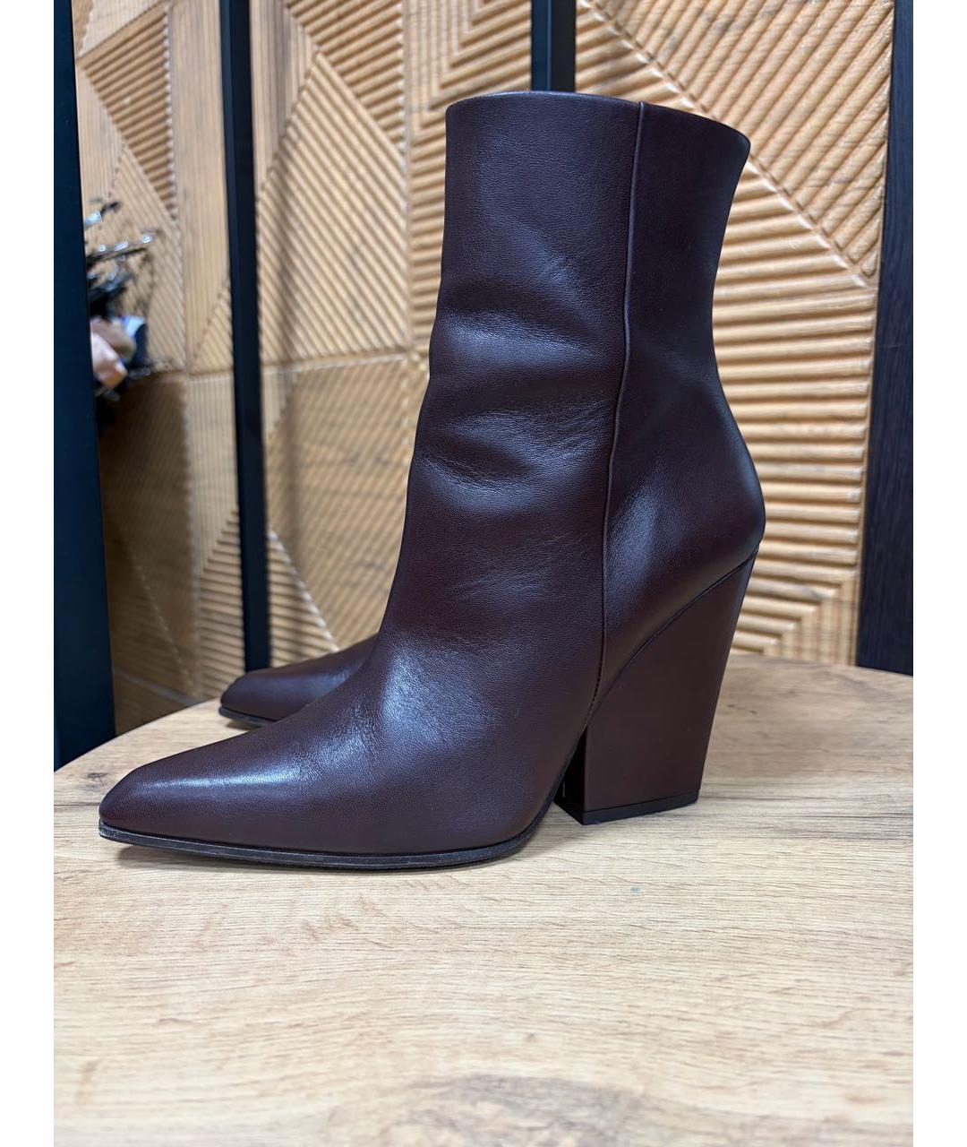 PARIS TEXAS Коричневые кожаные ботильоны, фото 3