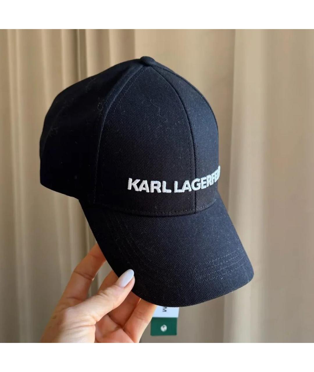KARL LAGERFELD Черная хлопковая кепка, фото 8