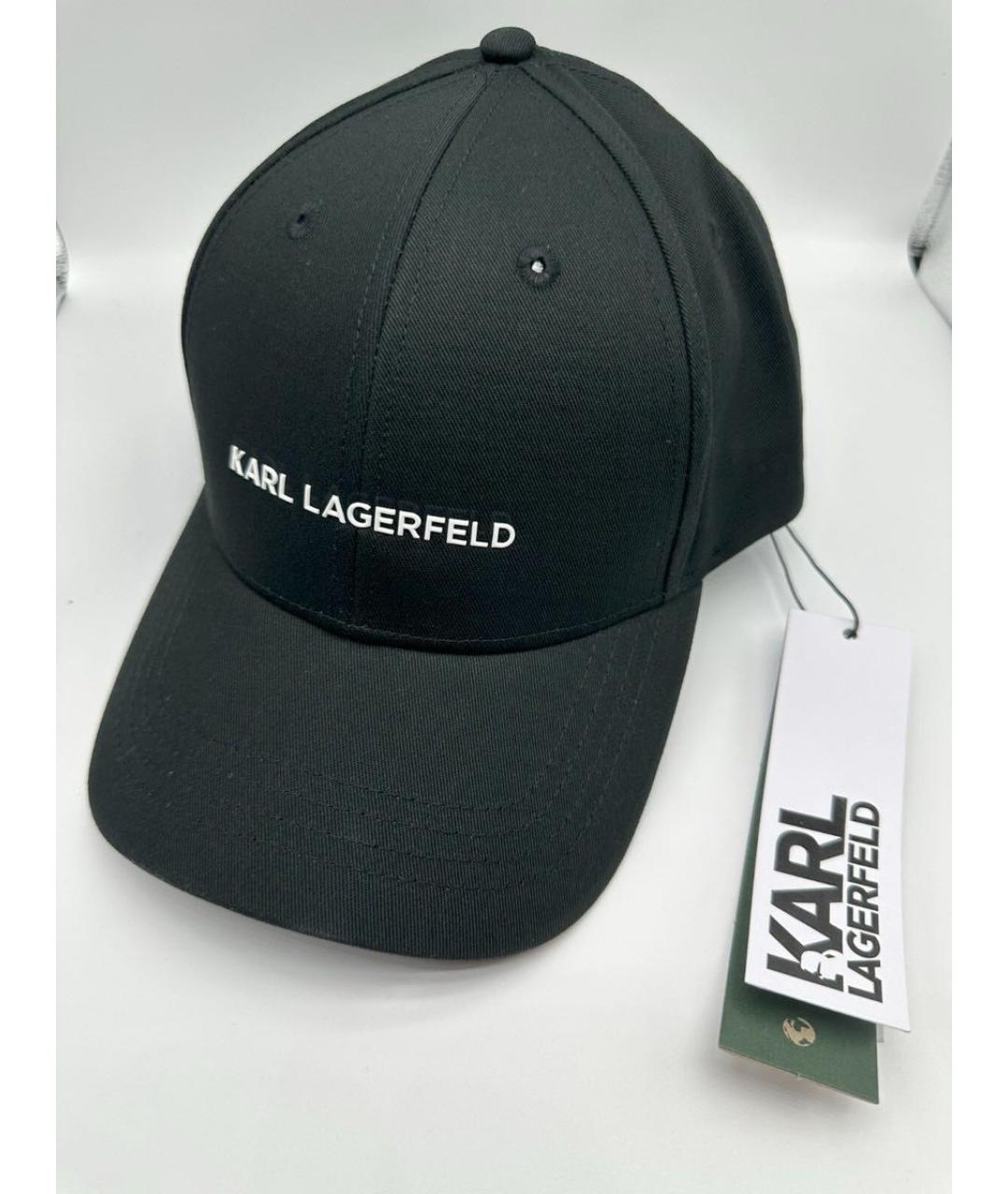 KARL LAGERFELD Черная хлопковая кепка, фото 4