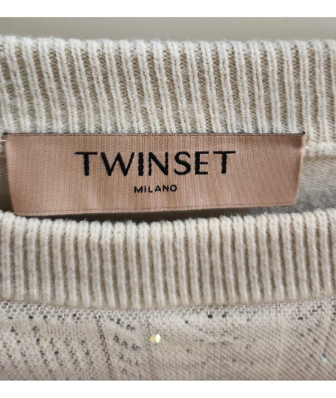 TWIN-SET Бежевый сетчатый джемпер / свитер, фото 4