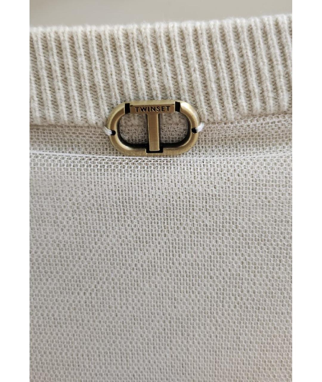 TWIN-SET Бежевый сетчатый джемпер / свитер, фото 3