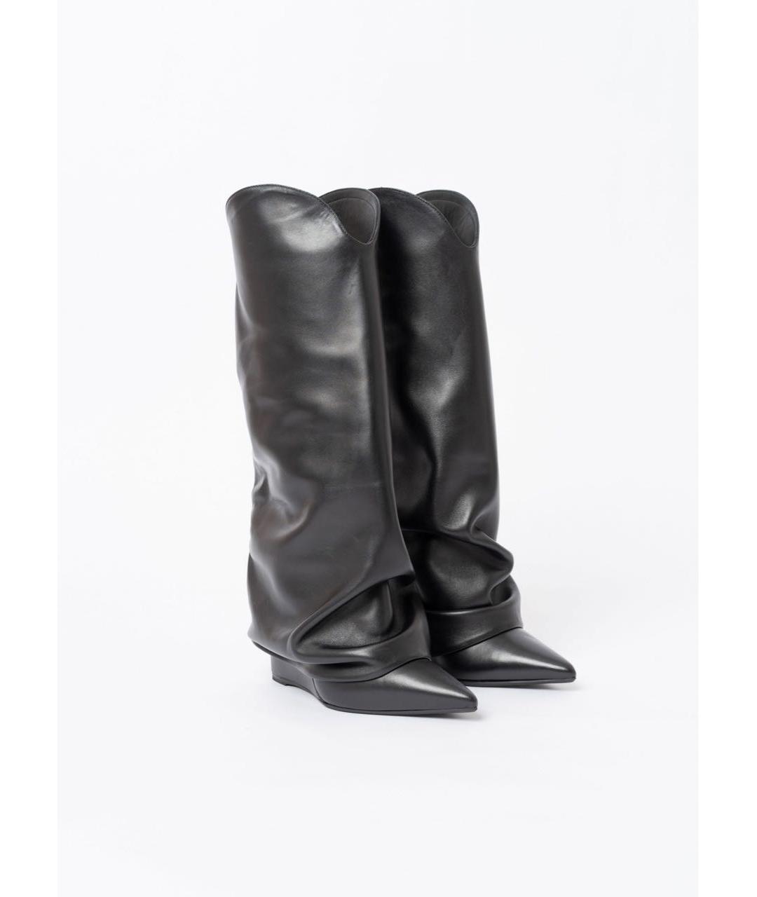 LE SILLA Черные кожаные сапоги, фото 2
