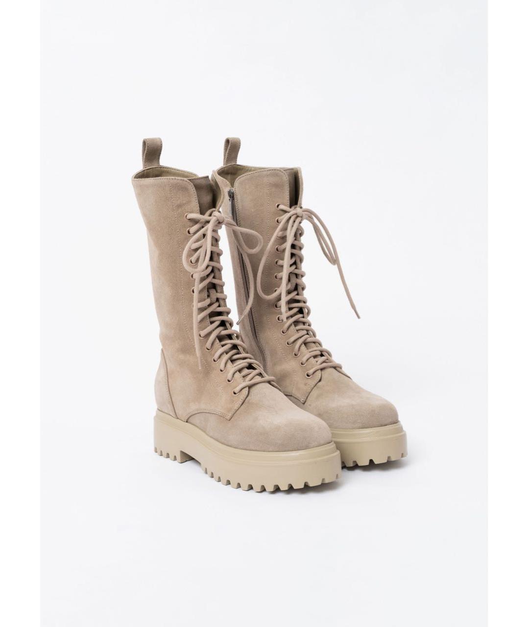 LE SILLA Бежевые замшевые сапоги, фото 2