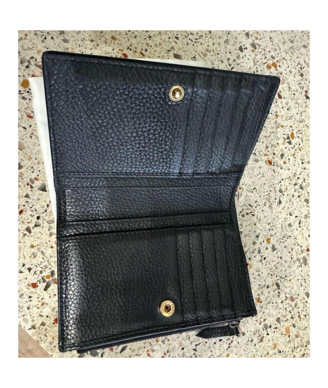 GUCCI Черный кожаный кошелек, фото 3