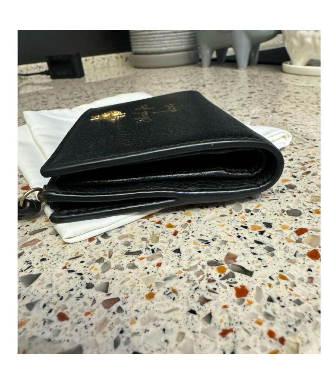 GUCCI Черный кожаный кошелек, фото 2