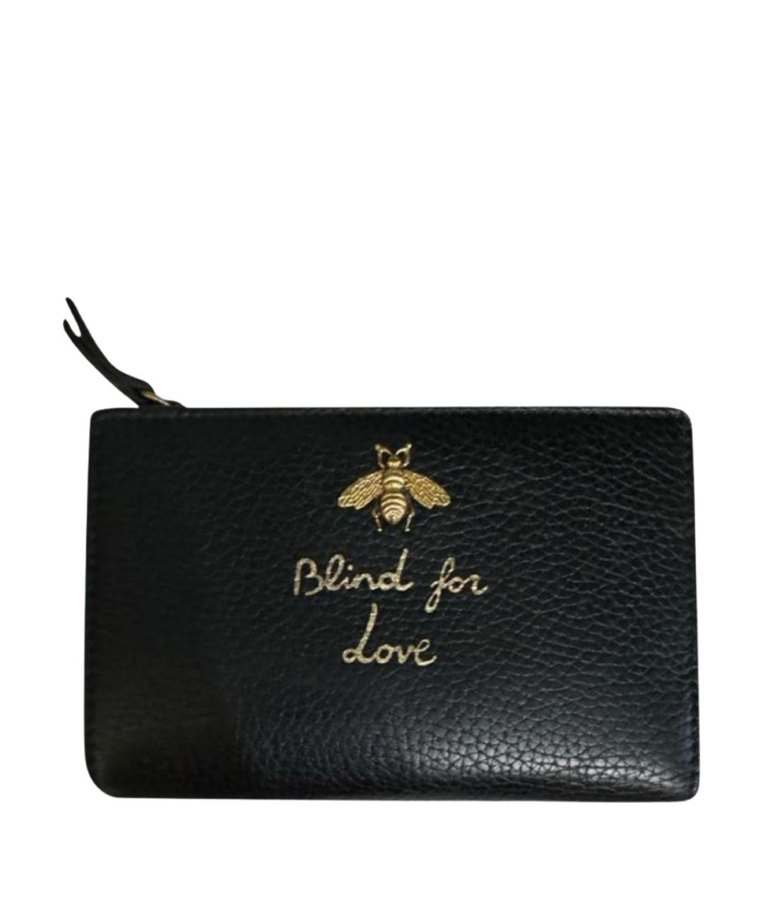 GUCCI Черный кожаный кошелек, фото 1