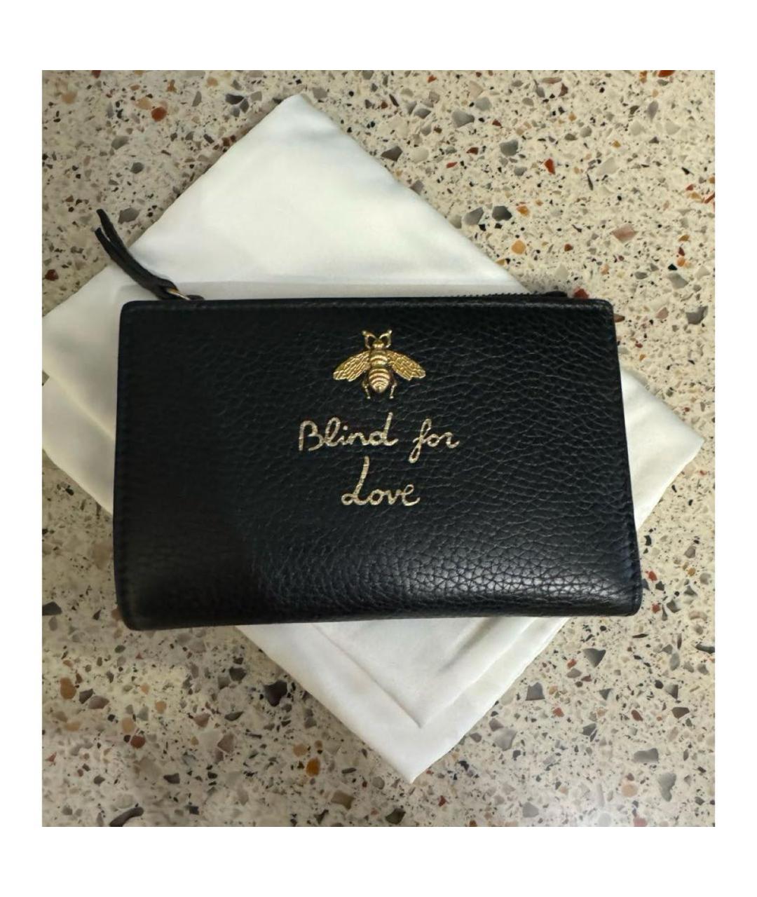 GUCCI Черный кожаный кошелек, фото 5