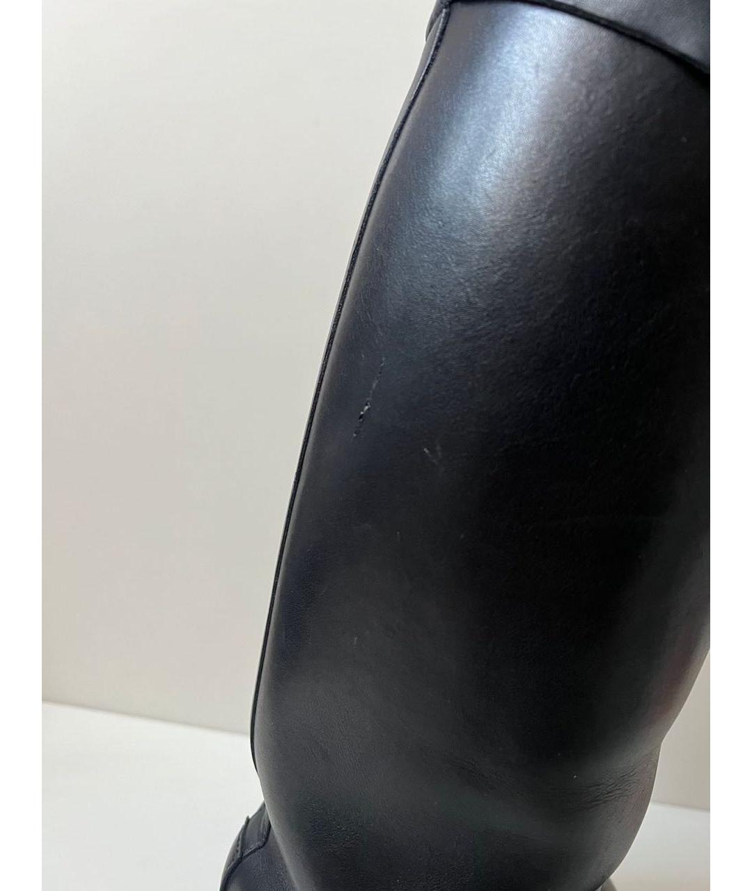 HERMES Черные кожаные сапоги, фото 5