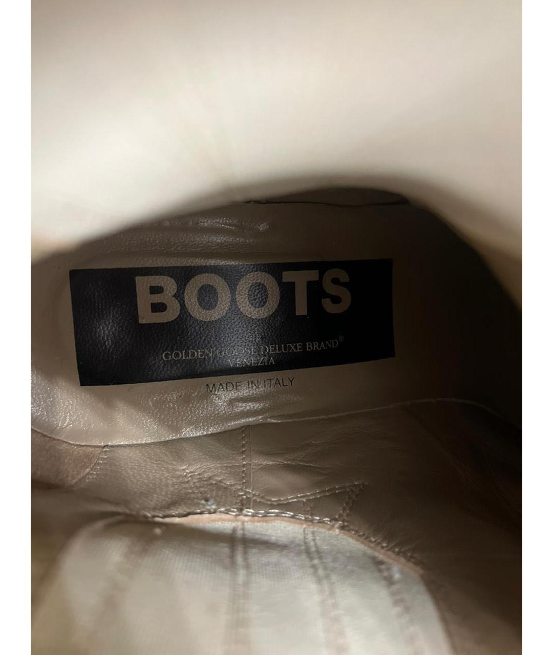 GOLDEN GOOSE DELUXE BRAND Бежевые замшевые ботильоны, фото 8